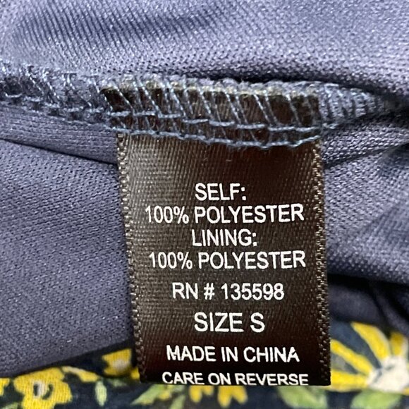 3rd + Malt Floral Print Long Sleeve Mini Dress With Tie Waist & Ruffled Hem Size - Picture 7 of 8